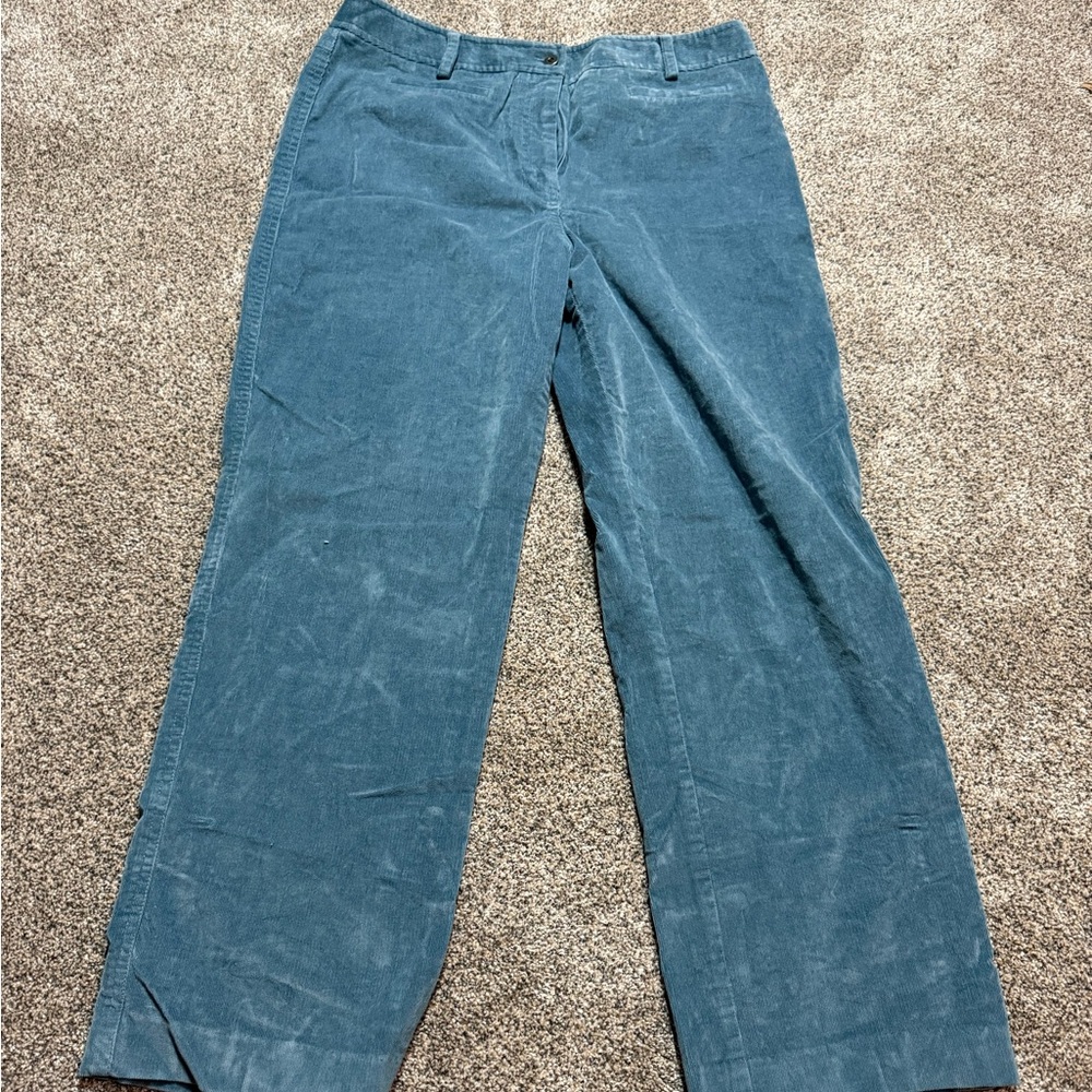 Rafaella Blue Corduroy Pants with Relaxed Fit